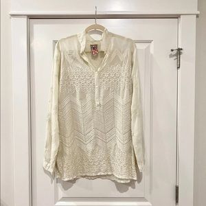 Johnny Was Cream Embroidered Tunic